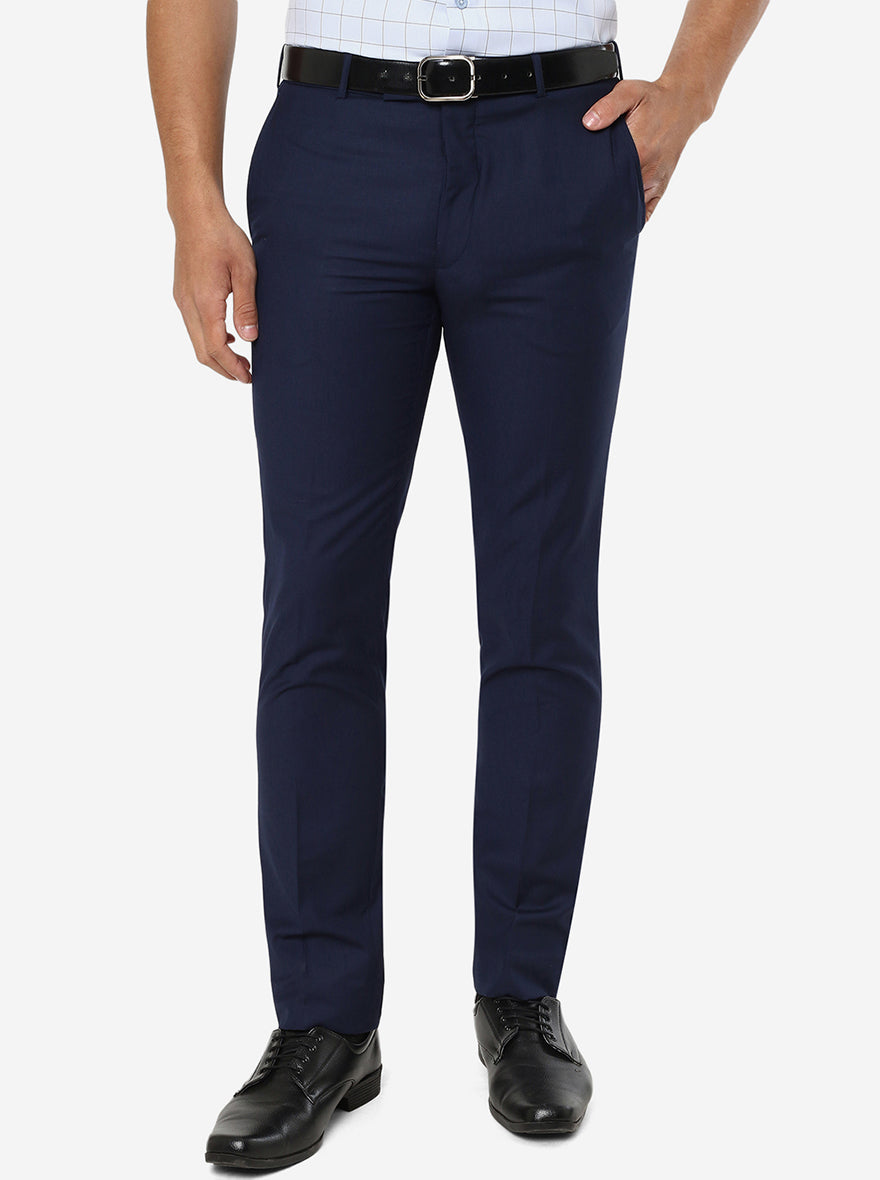 Buy Men Black Solid Slim Fit Formal Trousers Online - 672251 | Peter England
